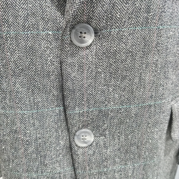 Vintage Burberry gray plaid oversized blazer - Picture 8 of 11
